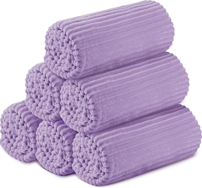 Buryeah 6 Pcs Flannel Throw Blanket Bulk 50 x 60 in Sleepover Blanket Outdoor by Buryeah