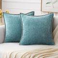 MIULEE Pack of 2 Couch Throw Pillow Covers 16x16 Inch Smoke Blue Farmhouse by MIULEE