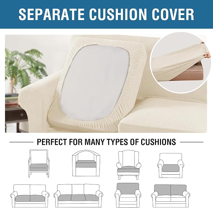 H.VERSAILTEX 4 Piece Stretch Sofa Covers - Image 5