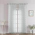 Chyhomenyc Light Grey Sheer Curtains 90 Inch Length 2 Panels Set, Light by Chyhomenyc