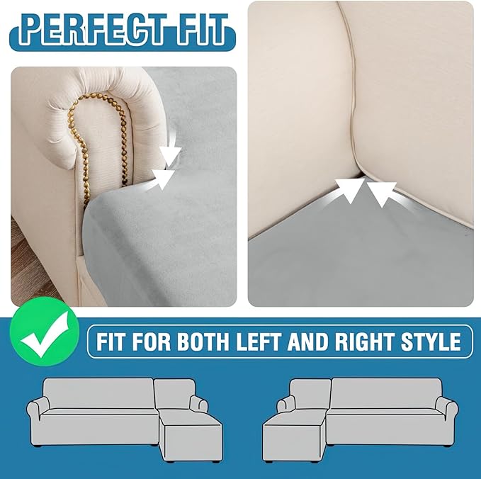 Couch Cover Stretch Velvet Sofa Cushion Cover 2-Piece - Image 8