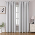 CUCRAF Grayish White Blackout Curtains 96 inch Length 2 Panels Set, Rod Pocket by CUCRAF