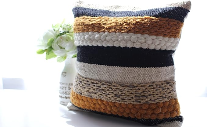 Decorative Boho Pillow Cover, 18” x 18” Square, Soft Moroccan Rustic Throw - Image 5