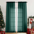 Green Sheer Curtains for Window 96 Inches Long 2 Panels, Soft Airy Voile Sheer by Home