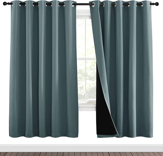 NICETOWN 100% Blackout Window Curtain Panels, Full Light Blocking Drapes - Image 2