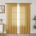 Gwine Gold Sheer Curtains 72 Inches Long 2 Panels Set by Gwine