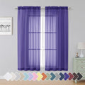 Simplebrand Purple Sheer Curtains 63 Inch Length 2 Panels, Rod Pocket Solid by Simplebrand