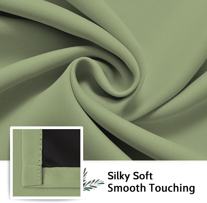 SimpleHome Sage 100% Blackout Curtains Room Darkening Living Room 63 Inch | - Image 7