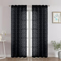 Chyhomenyc Black Sheer Curtains 72 Inches Long 2 Panels Set, Light Filtering by Chyhomenyc