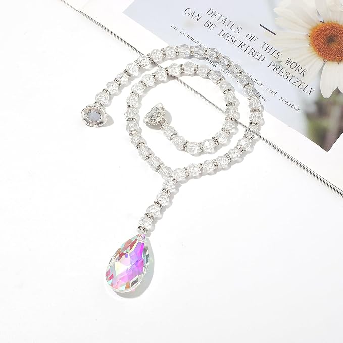 SUQ I OME 2 Pack of Luxury Crystal Beaded Magnetic Curtain Tieback and Holdback - Image 3