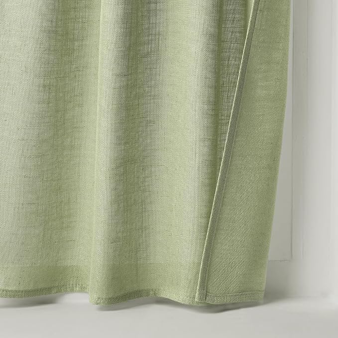 MIULEE Sage Green Kitchen Curtains 36 Inch Length 2 Panels, Soft Thick Linen - Image 7