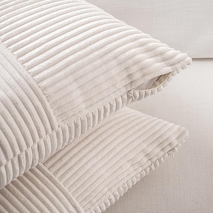 Fancy Homi Set of 2 Cream Boho Long Lumbar Body Decorative Throw Pillow Cover - Image 4
