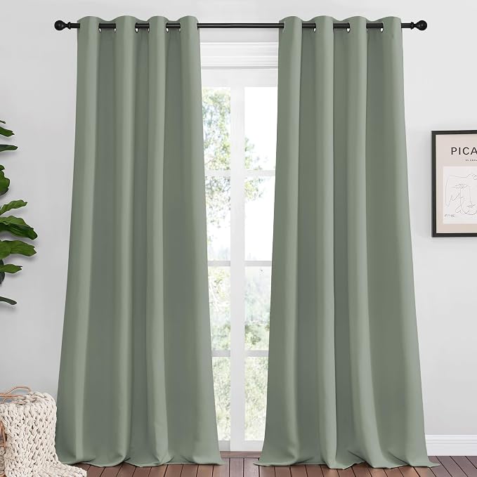 NICETOWN Sage Green Blackout Curtains Panels by NICETOWN
