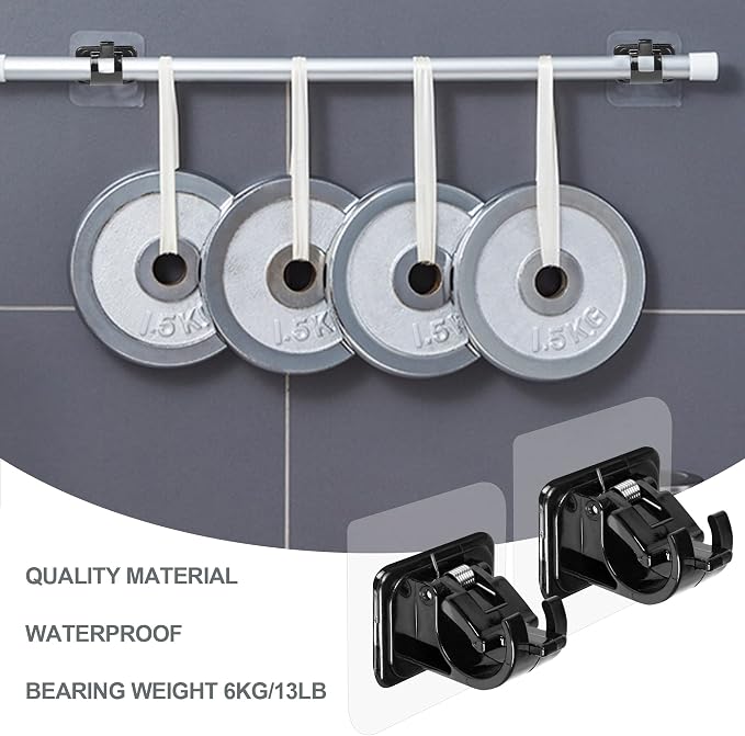 Codoule 8PCS No Drill Curtain Rod Brackets No Drilling Self Adhesive Curtain - Image 5