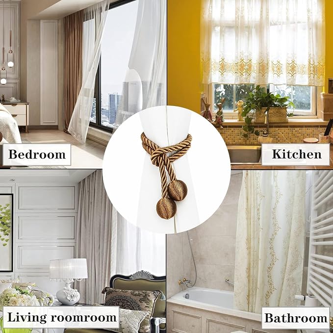 Curtain Tiebacks Outdoor Elegant Decorative Tie Backs Modern Rope Tiebacks - Image 5