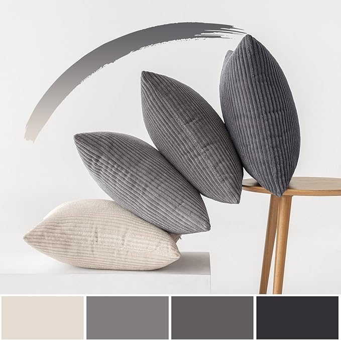 MIULEE Pack of 4 Neutral Grey Gradient Decorative Throw Pillow Covers 20x20 - Image 5