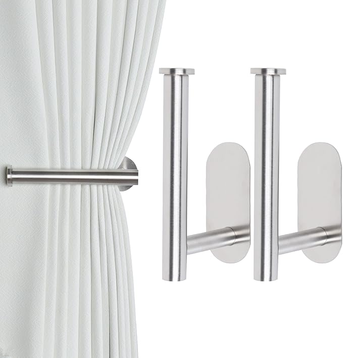 Groleca 2 Pack Adhesive Curtain Holdbacks by GROLECA