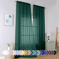 Simplebrand Hunter Green Sheer Curtains 96 Inches Long 2 Panels, Light by Simplebrand