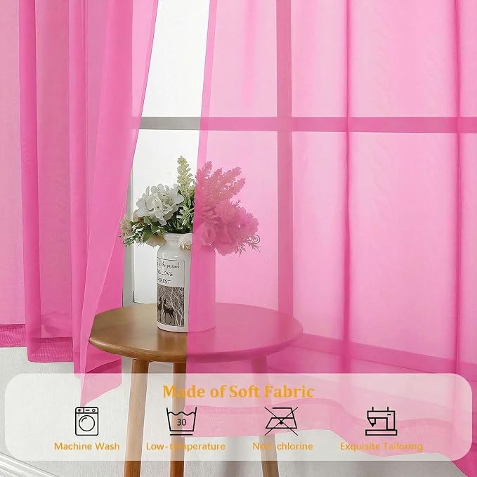 Gwine Short Kitchen Sheer Curtains 24 Inch Length - Image 7
