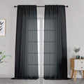 OVZME Black Sheer Curtains Dark Color Curtain Panels by OVZME