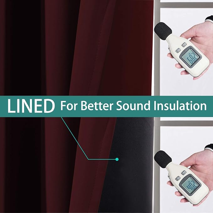 Yakamok 100% Blackout Extra Wide Thermal Insulated Curtains, Total Shade Patio - Image 4