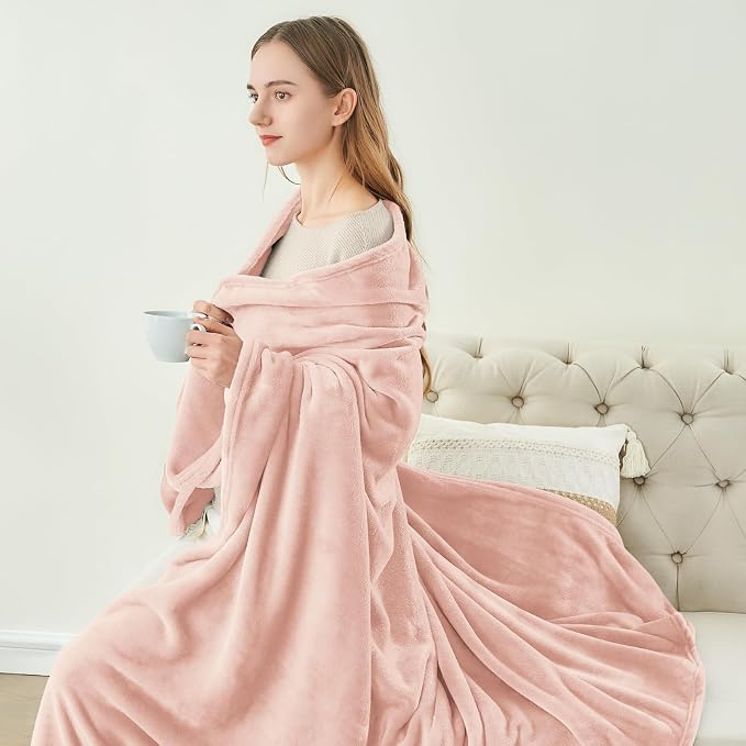 BEDELITE Fleece Blanket Twin Size Pink Morn Throw Blankets - Image 4