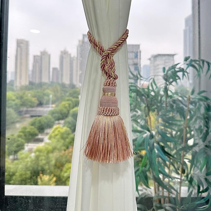 Fenghuangwu 2 Pack Curtain Tie Backs Rope Tassels - Image 3