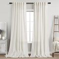 Cream Linen Curtains Back Tab Sheer Curtains 90 Inches Long by Nanspring