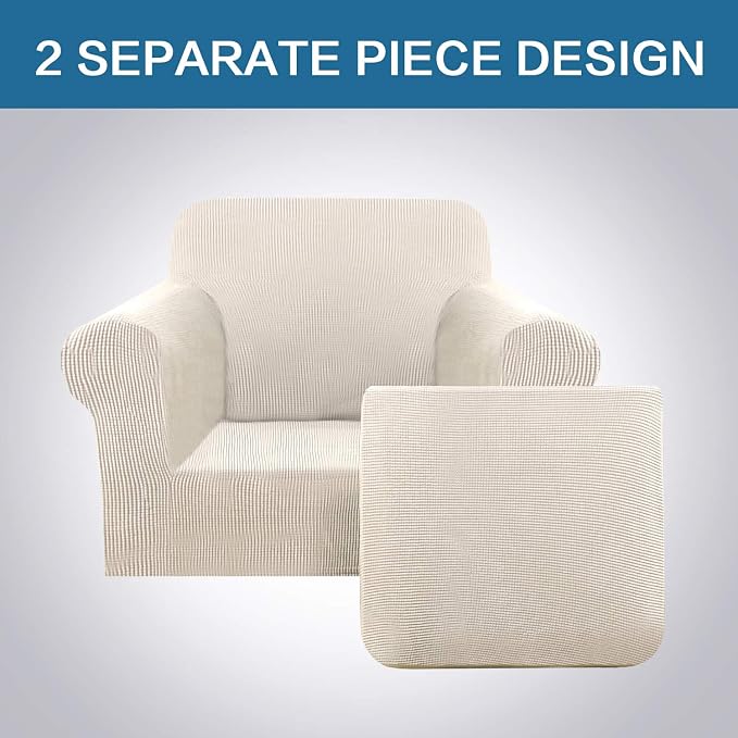 H.VERSAILTEX 2 Piece Couch Cover Stretch Stylish Chair Cover Furniture - Image 5
