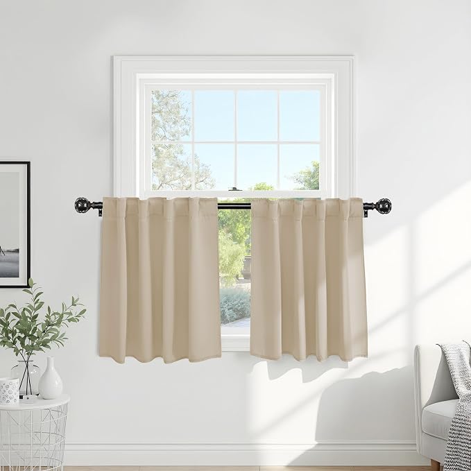 PONY DANCE Thermal Insulated Small Window Curtains Short Drapes by PONYDANCE
