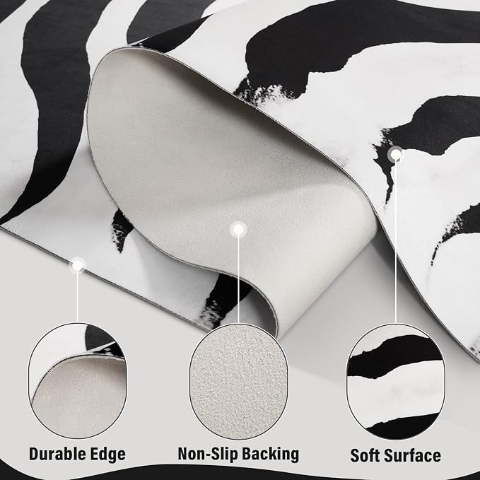 AROGAN Premium Faux Zebra Hide Rug 5.2 x 6.2 Feet, Sturdy and Large Size Bear - Image 9