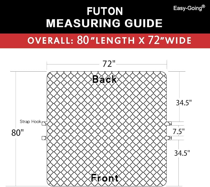 Easy-Going Reversible Couch Cover, Large Futon Sofa, Ivory/Ivory | Machine - Image 6