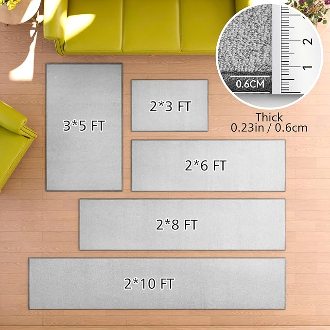 Area Rug with Non Slip Rubber Backing, Washable Soft Floor Carpet - Image 2