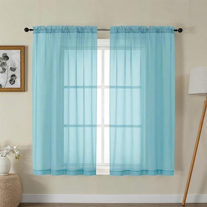 Gwine Sheer Curtains for Bedroom 54 inches Long by Gwine