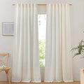 NICETOWN Linen Curtains for Windows 90 inch Long 2 Panels, Rod Pocket & Back by NICETOWN