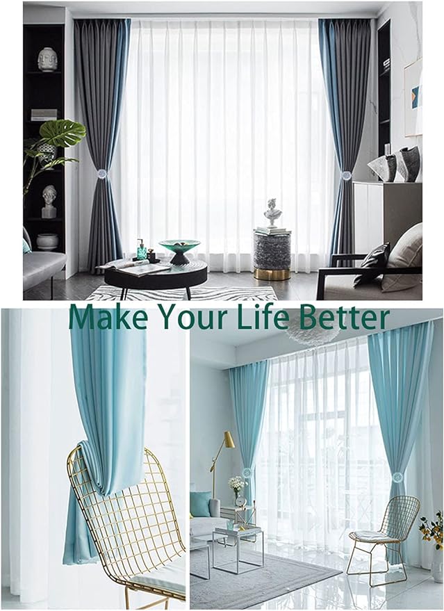 Magnetic Tiebacks for Curtains, 2 Pack Sparkling Crystal Flower Curtain - Image 6
