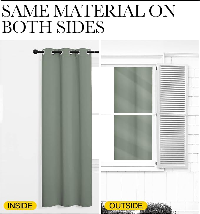 NICETOWN Greyish Green Blackout Curtains 120" Long - Image 6