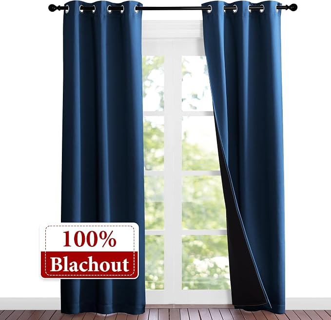 NICETOWN 100% Blackout Short Curtains - Image 2