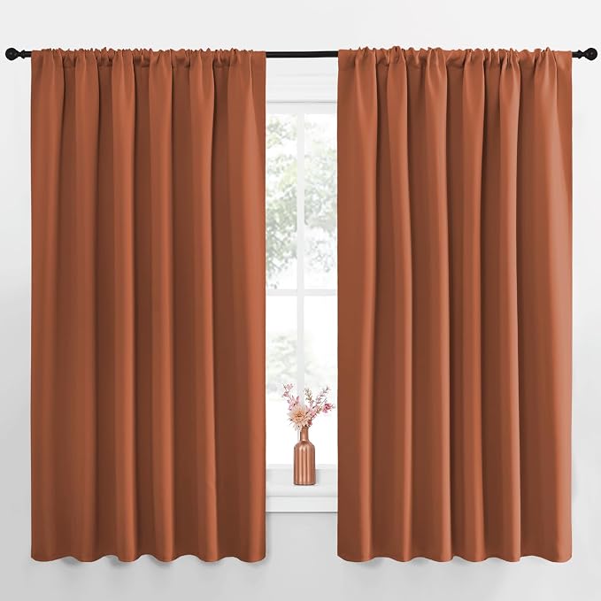 NICETOWN Blackout Curtains for Bedroom, Burnt Orange, 1 Pair, 70 by 63-inch by NICETOWN