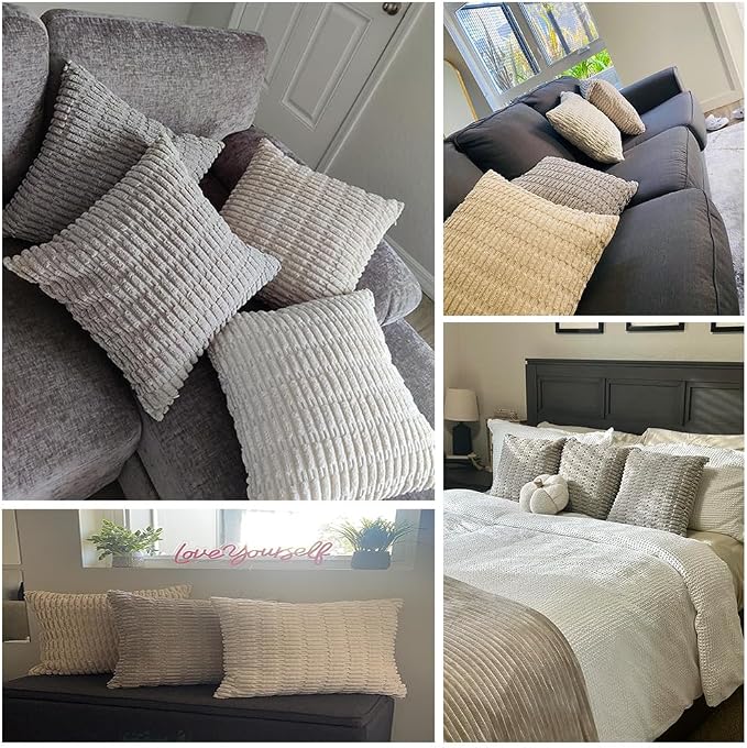 Fancy Homi 4 Packs Neutral Long Lumbar Decorative Throw Pillow Covers 14x24 Inch - Image 7