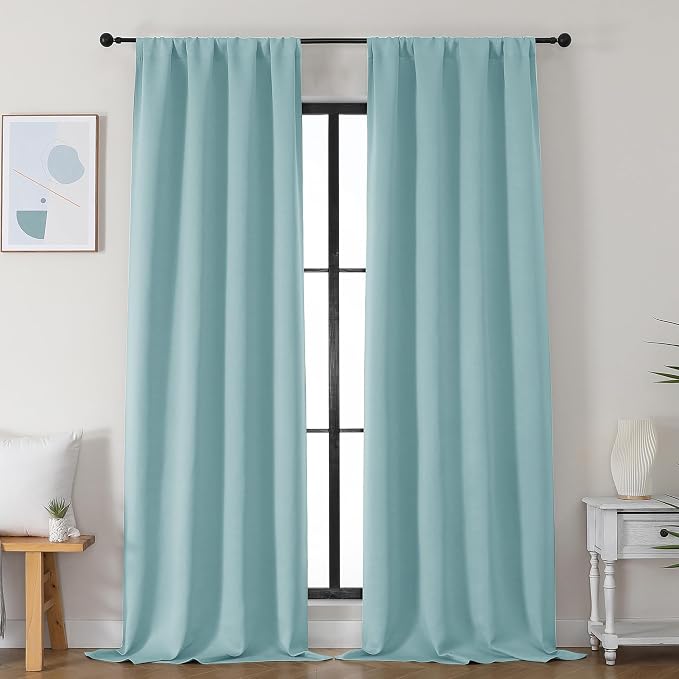 Simplebrand Ava Aqua Blackout Curtains by Simplebrand