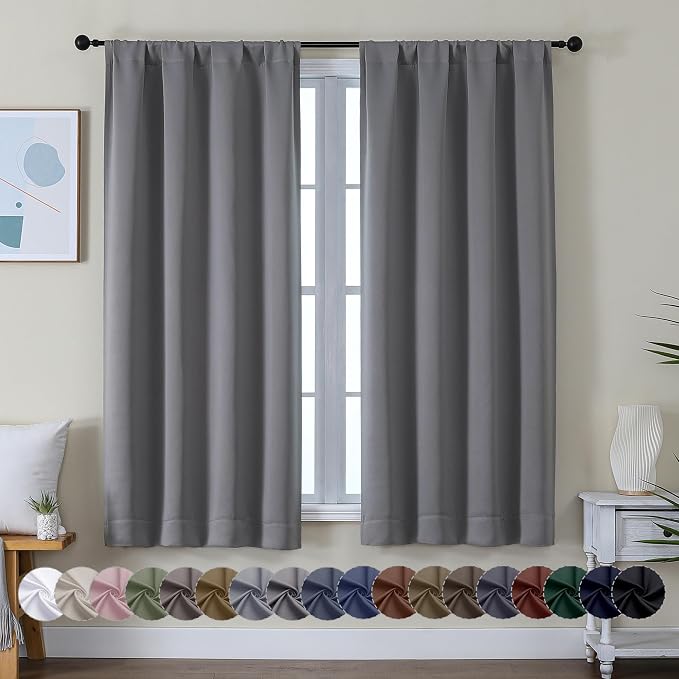 Simplebrand Ava Light Grey Blackout Curtains by Simplebrand