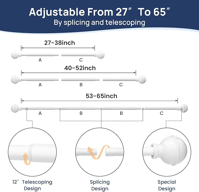ENJOYBASICS No Drill Curtain Rods - Image 4
