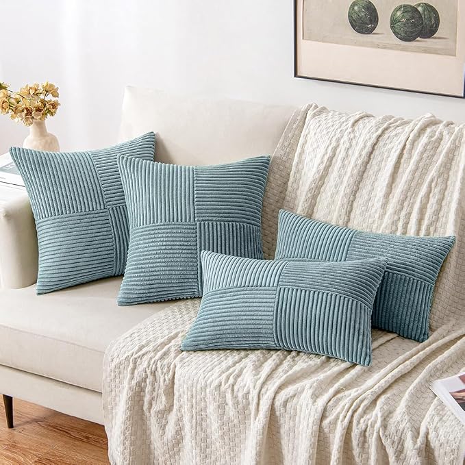 MIULEE Sky Blue Decorative Throw Pillow Covers 18x18 Inch - Image 4