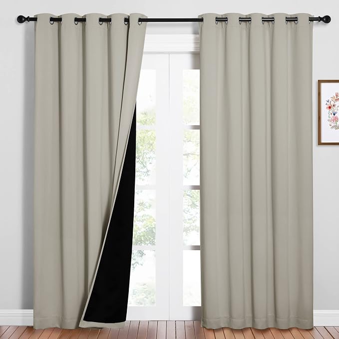 NICETOWN 100% Blackout Window Curtain Panels, Cold and Full Light Blocking by NICETOWN