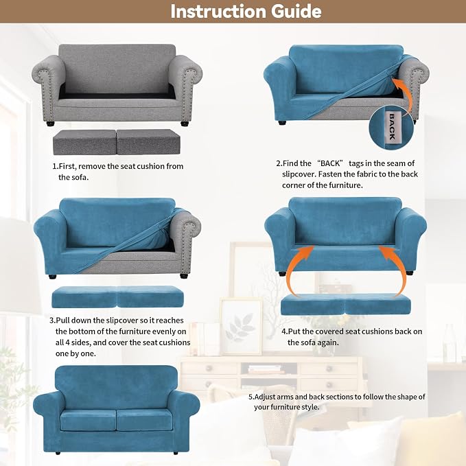 WEERRW Velvet Couch Covers for 2 Cushion Couch Sofa - Image 6