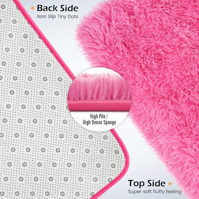Amearea Shag Fluffy Area Rug for Bedroom Girls Living Room, Extra Soft and - Image 5