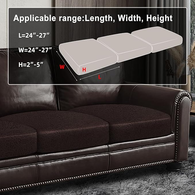 Leather Look Couch Cushion Covers Sofa Seat Slipcovers Sets Couches Furniture - Image 3