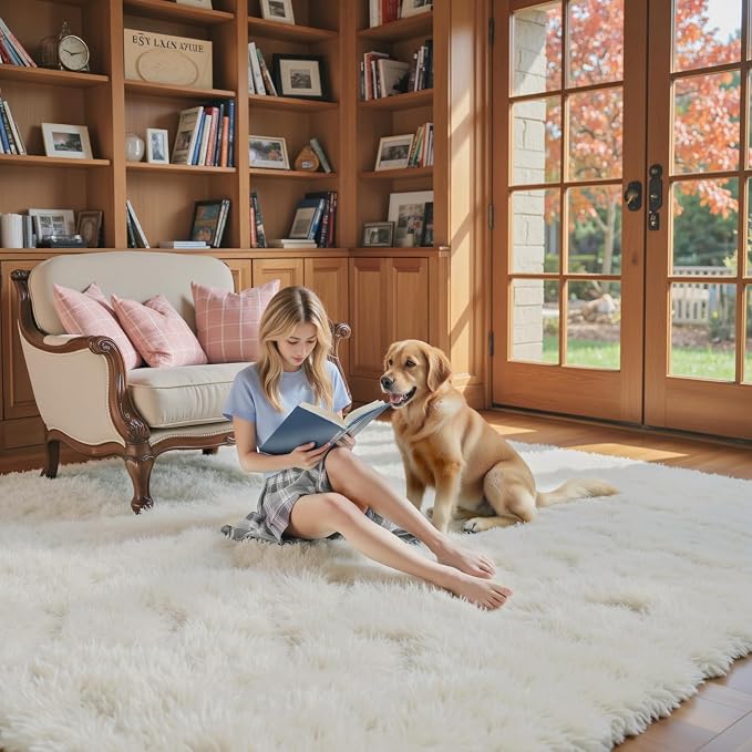 Rugs for Bedroom 4x6, Alfombras para Salas Shag Large Plush Soft Area Rug - Image 3