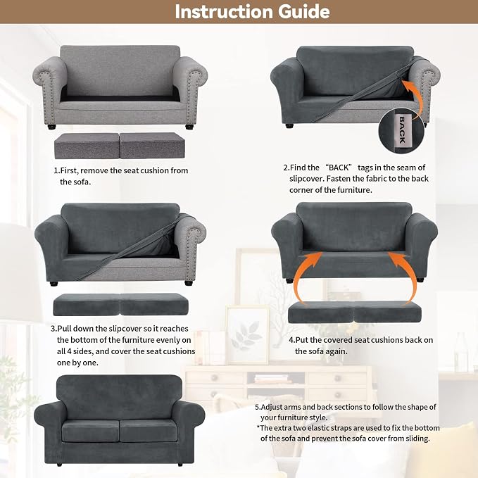 WEERRW Velvet Couch Covers for 2 Cushion Couch Sofa - Image 6